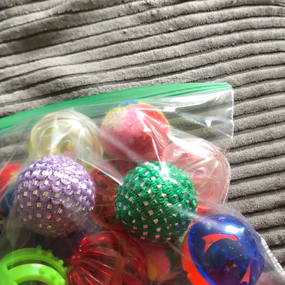 Assorted Cat Toy Balls - Bright Multi Color Pack
